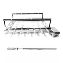 Grill Giratório 7 Espetos Inox Ajustável 100cm Motor Direito