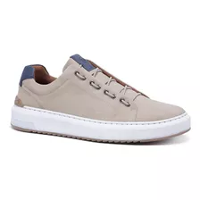 Tênis Masculino Casual Couro Nobuck Malbork Bege 1461g