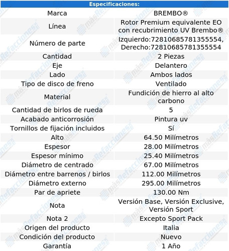 Par De Discos Ventilados Delanteros C200 2011-2014 Foto 2