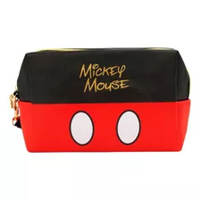 Necessaire Retangular Assinatura Mickey Disney 20x13x10 Cm Cor Vermelho Desenho Do Tecido Roupa Do Mickey