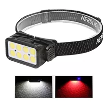 Lanterna De Cabeça 8 Leds Cob Recarregável Usb Profissional