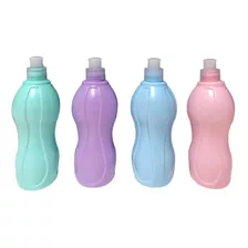 Botella Plastica 500cc Tapa Pushpull Colores Pastel X 120u