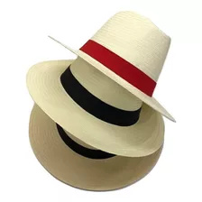 Chapéu Branco Cores Palha Marrom Fita Marinho Vermelha Preta