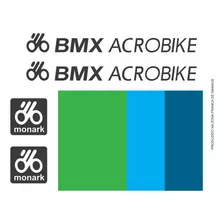 Adesivos Antiga Monark Bmx Acrobike R1 Azul E Verde