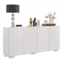 Aparador Buffet 4 Portas Veneza Multimóveis V3557 Cor Branco