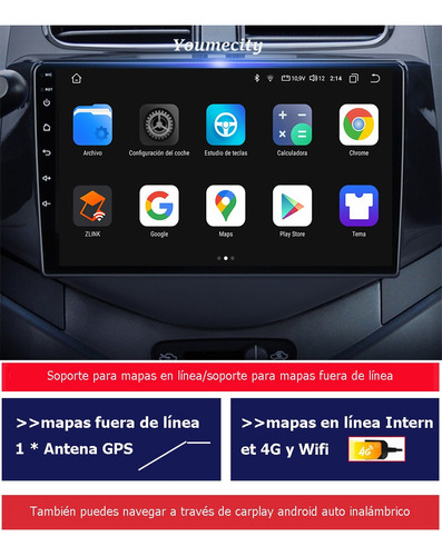 Auto Radio Estreo Android Para Chevrolet Spark 2012-2017 Foto 3