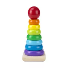 Melissa Doug Rainbow Stacker - Juguete Educativo Anillo...