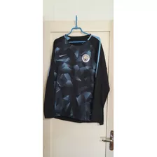 Camisa Manchester City ( 2017 ) - Manga Longa 