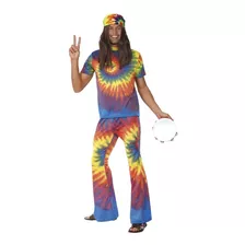 Disfraz De Hippie Años 60-70 Talla L Para Hombre,