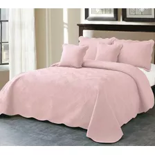 Cubre Cama Reversible Con Dos Fundas Rosa 230cm X 250cm