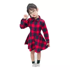 Camisa De Vestir Cuadros Para Niños Tendencia Otoño Niñas