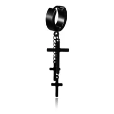 Aro Cruces Cadena Negro Rock Punk Aros Accesorios Cruz 