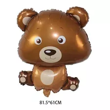 2 Balão Urso Metalizado 80cm Animal Floresta Festa Decoração Cor Marrom