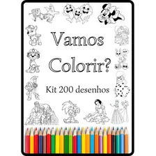 Kit 200 Desenhos Para Colorir Em Folha A4 - 2 Por Folha