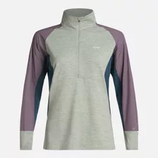 Poleron Mujer Egger 1/4 Zip Melange Jade Lippi