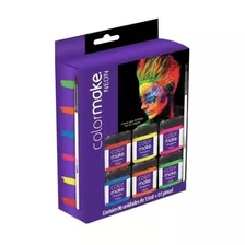 Kit Tinta Neon 6 Cores +pincel Maquiagem Artística Colormake