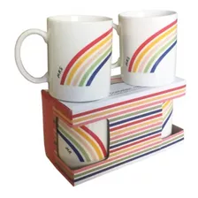 Mugs Tazas Set X2 Unidades Con Caja De Regalo