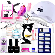 Kit Unha Gel Profissional Completo Lixadeixa Cabine Bivolt