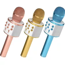 Microfone Bluetooth Sem Fio Youtuber Karaoke Reporter Cores Cor Dourado