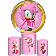 Trio Capa Cilindro + Painel Sonic Amy Rose Veste Fácil 1,50m