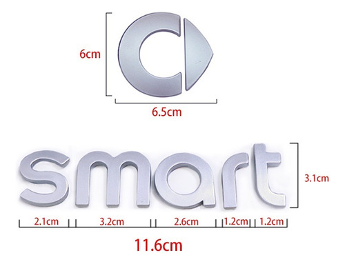 Para Smart 451 453 Pegatina Emblema Fortwo Forfour 2009-2021 Foto 6