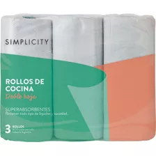 Rollos De Cocina Doble Hoja Simplicity X 3 U