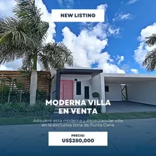 Se Vende Villa Moderna, Economica Con Piscina Y Terraza En Punta Cana