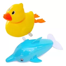 Pato Golfinho Patinho Nadador Movido A Corda Brinquedo Baby