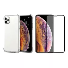 Kit Capinha Antichoque + Vidro 3d Para iPhone 11 Pro Max