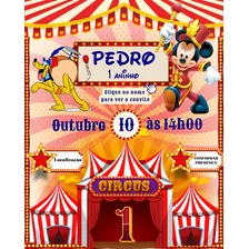 Convite Animado Circo Do Mickey Convite Virtual Mickey 