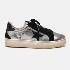 Tênis Via Marte Casual Feminino Cor Off Prata/preto