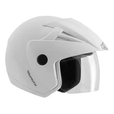 Capacete Para Moto Aberto Com Viseira Ebf Capacetes Thunder Open Solid Branco Tamanho G 