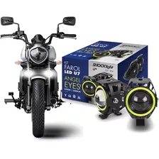 Kit Farol Milha Angel Eyes 3 Funções P/ Moto Traxx Fly 250