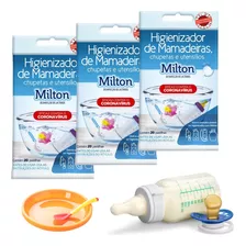 Kit 3 Cartelas Milton Para Higienizar Chupeta Copo Mamadeira