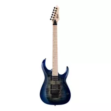 Guitarra Eléctrica Cort X Series X300 De Tilo Blue Explosion Con Diapasón De Arce