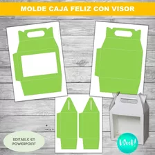 Kit Imprimible Molde Caja Feliz Valija Con Visor Editable