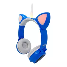 Auriculares Bluetooth Con Mic Orejas De Gato Unicornio Niños