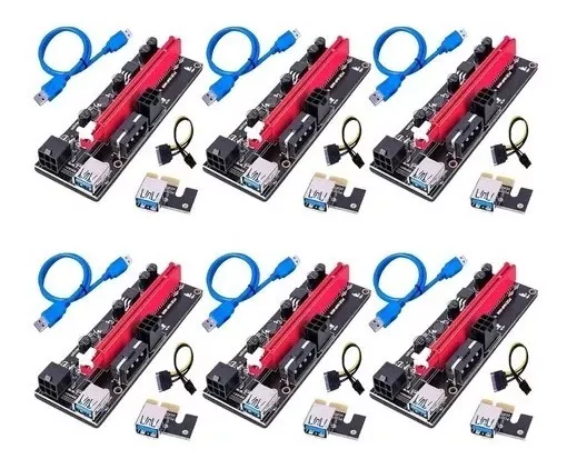 Riser V009s Plus Pack X6 1x A 16x Pcie Cable Usb 3.0 Mineria