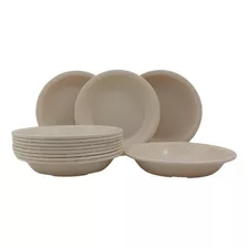 Plato Sopero 225ml Tipo Plástico Melamina Beige 18.5 Cm 12pz