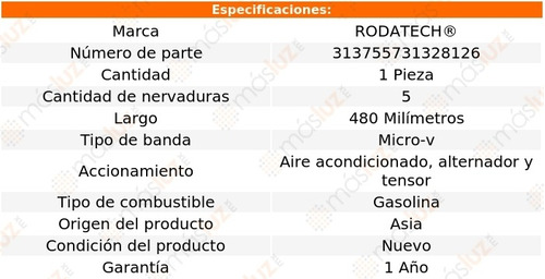 (1) Banda Accesorios Micro-v Alero 2.4l 4 Cil 99/00 Foto 2