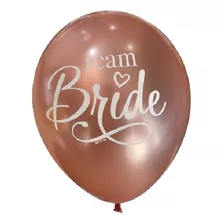 10 Unid. Balão Team Bride Látex Metálico Rose Gold 