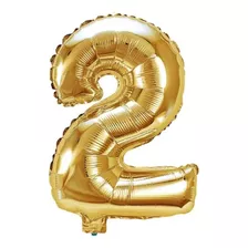 Globo Numero 2 Dorado Papel Metalico 32 Pulgadas Cumpleaños