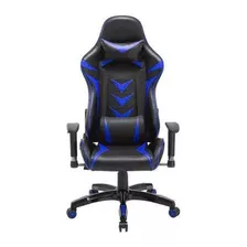 Cadeira Gamer Pelegrin Pel-3003 Reclinável Preta E Azul Cor Preto E Azul Material Do Estofamento Couro Pu