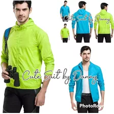 Chaqueta Rompevientos Hombre Impermeable Verde - Deportes