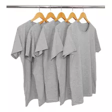 Kit 5 Camisetas Masculina Básica Lisa Algodão Cores Neutras
