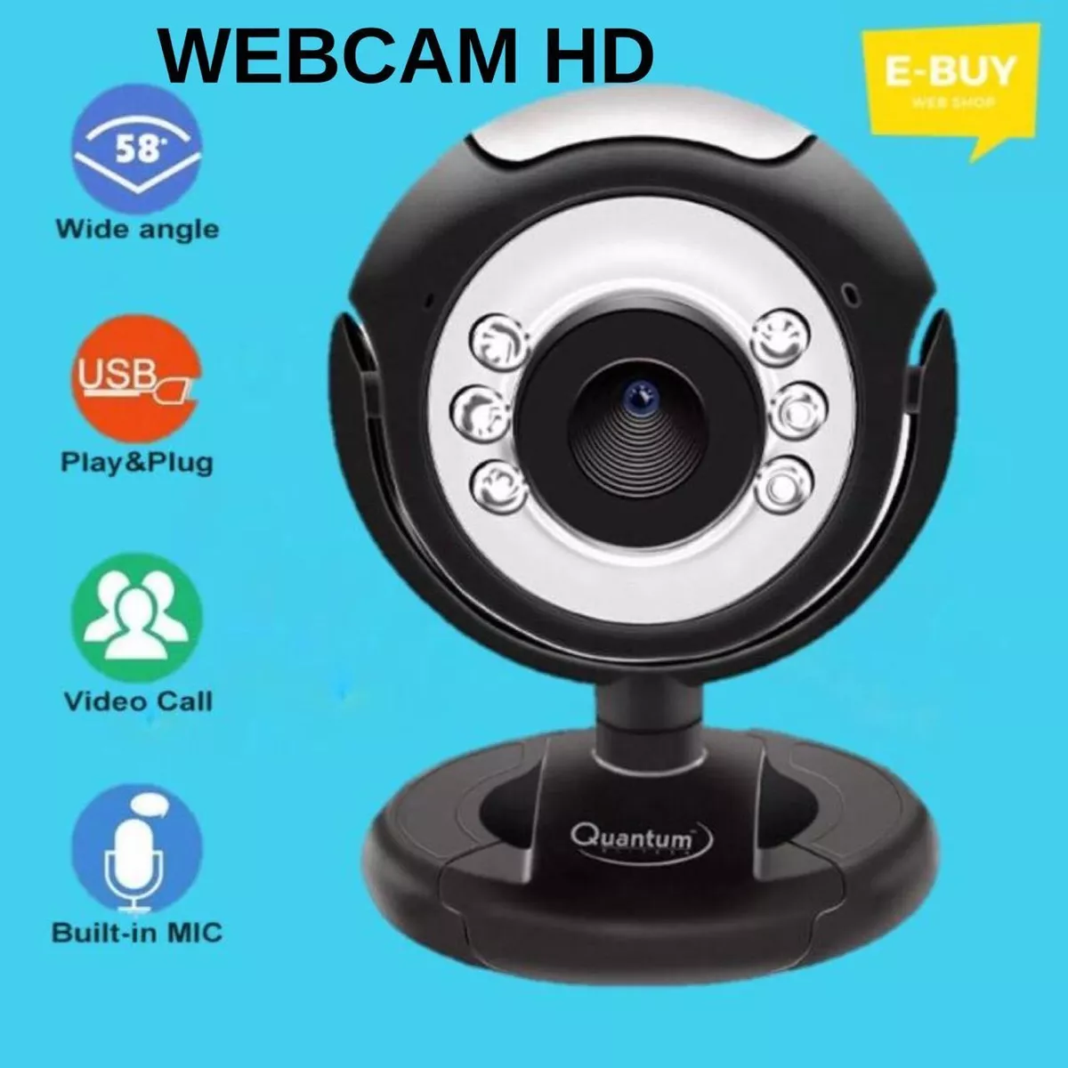 Camara Web Webcam Usb Microfono Incorporado Tarjetas Tc