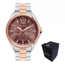 Relógio Euro Feminino Grande Com Calendario De Luxo Top +nfe