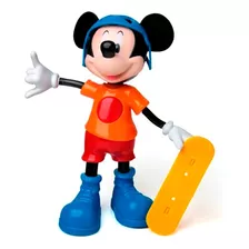 Boneco Mickey Mouse Radical C/acessório Skate C/sons E Frase