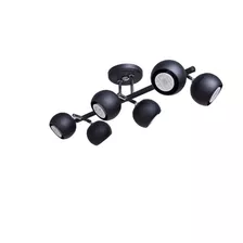 Aplique Riel 6 Luces Bocha Cabezal Móvil Blanco-negro Led 