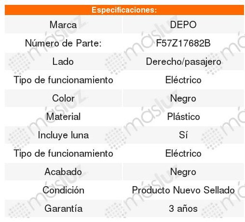 Par De Espejos Electricos Ford Ranger 1998 1999 2000 2001 Foto 3